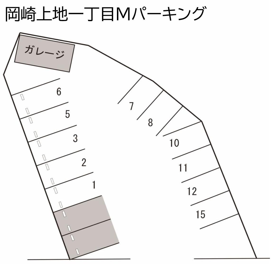 岡崎上地一丁目Mパーキングの駐車配置図