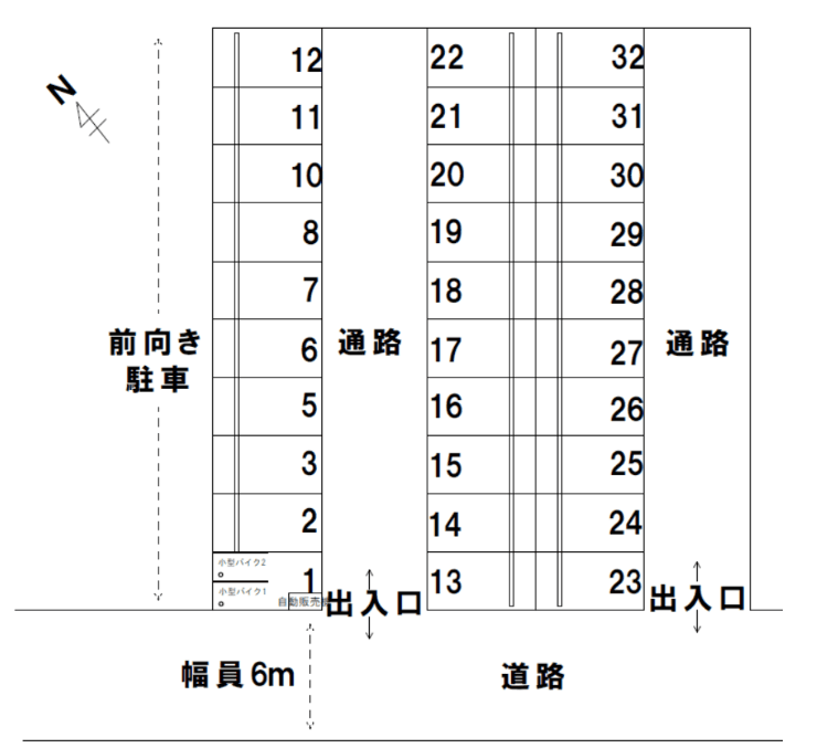 パーキング稲荷町6の駐車配置図