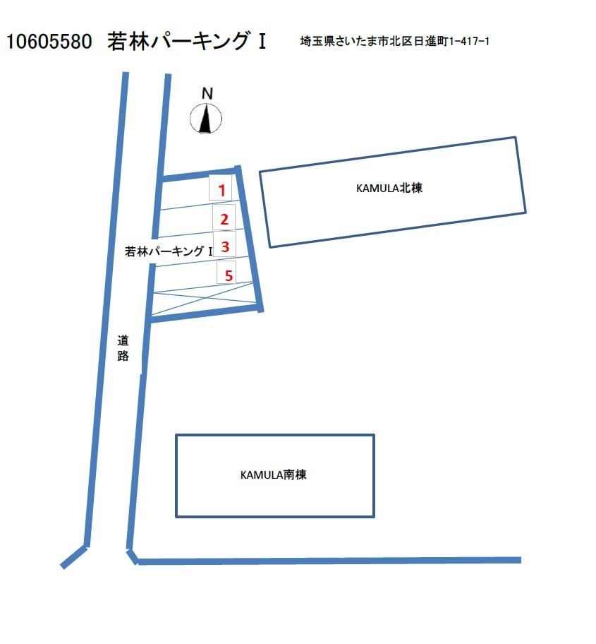 若林パーキングⅠの駐車配置図