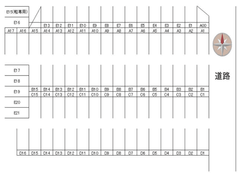 鴨江二丁目伊達様駐車場の駐車配置図