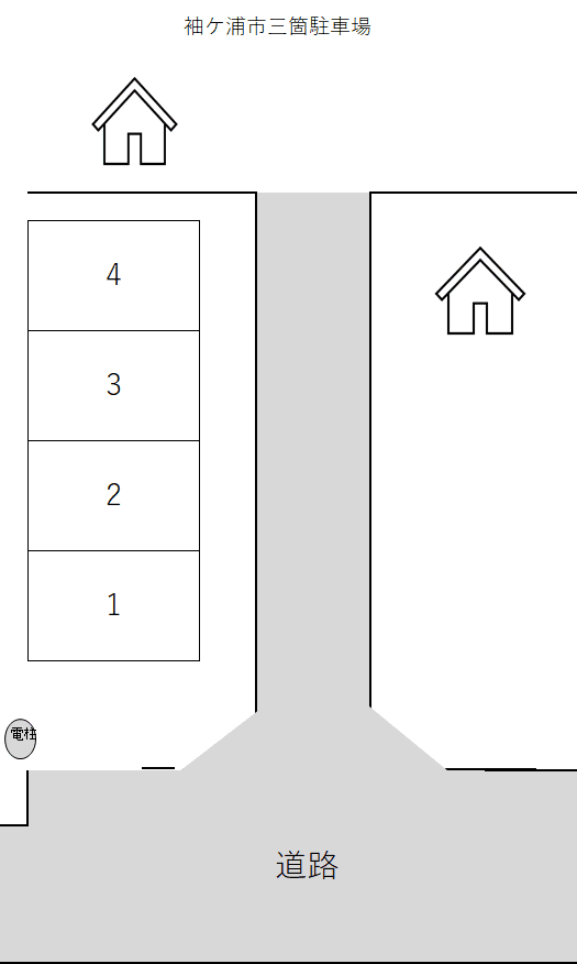 袖ヶ浦市三箇駐車場の駐車配置図