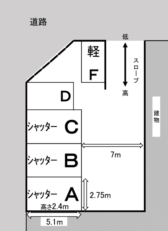 あさひ丘月極駐車場の駐車配置図