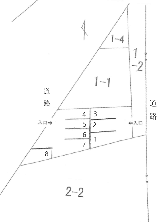 永覚新町3丁目1-3駐車場の駐車配置図