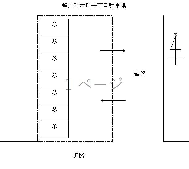 蟹江町本町十丁目駐車場の駐車配置図