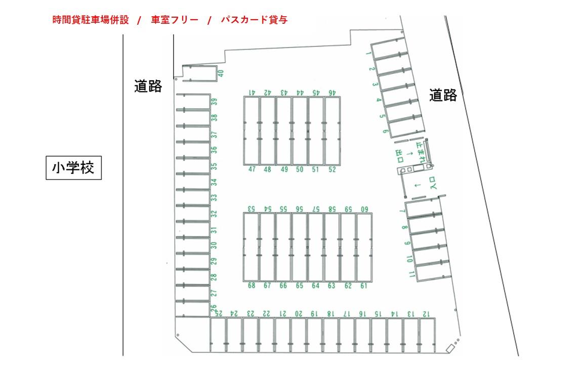 長野西後町第1駐車場の駐車配置図
