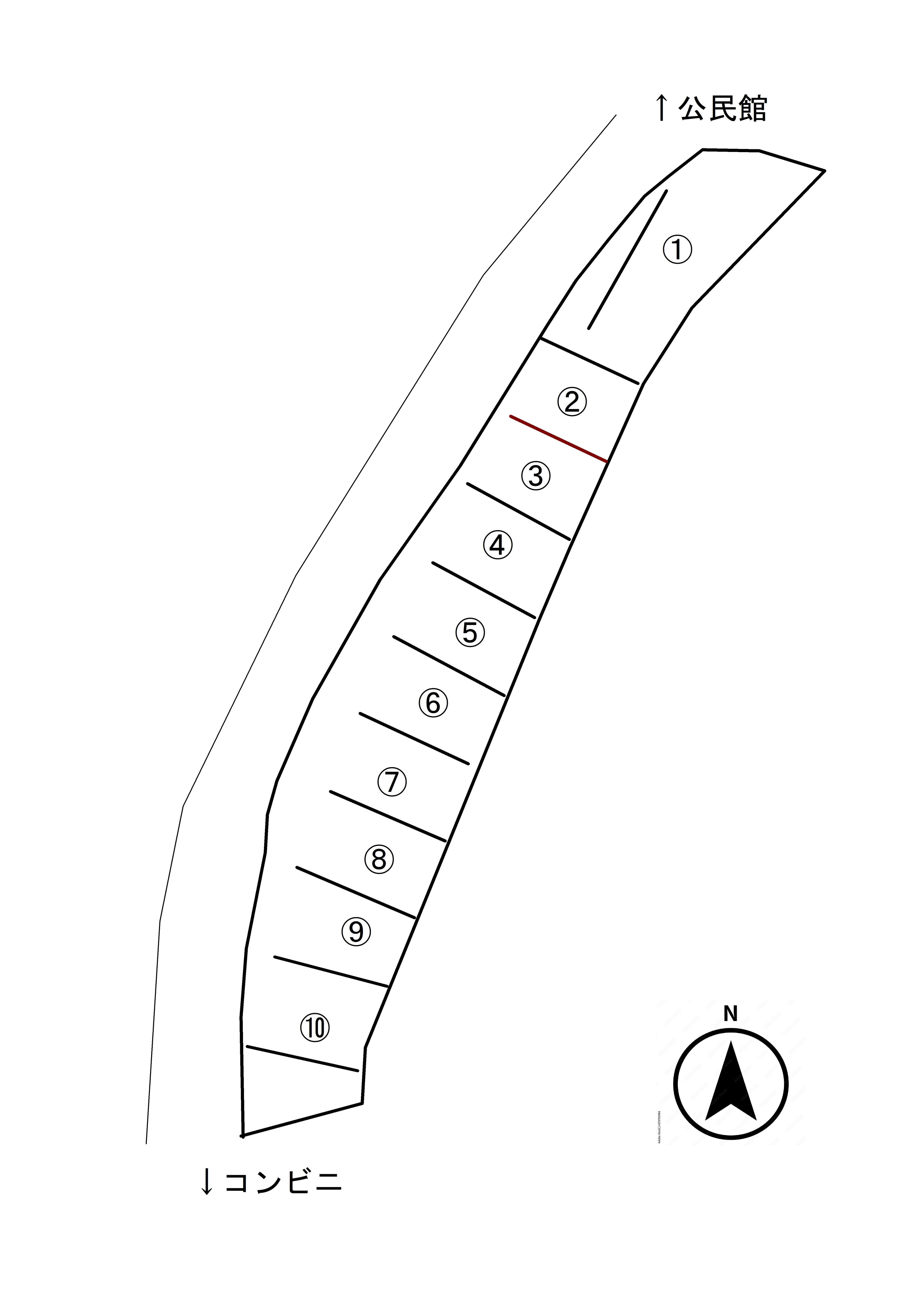 坂口町N駐車場の駐車配置図