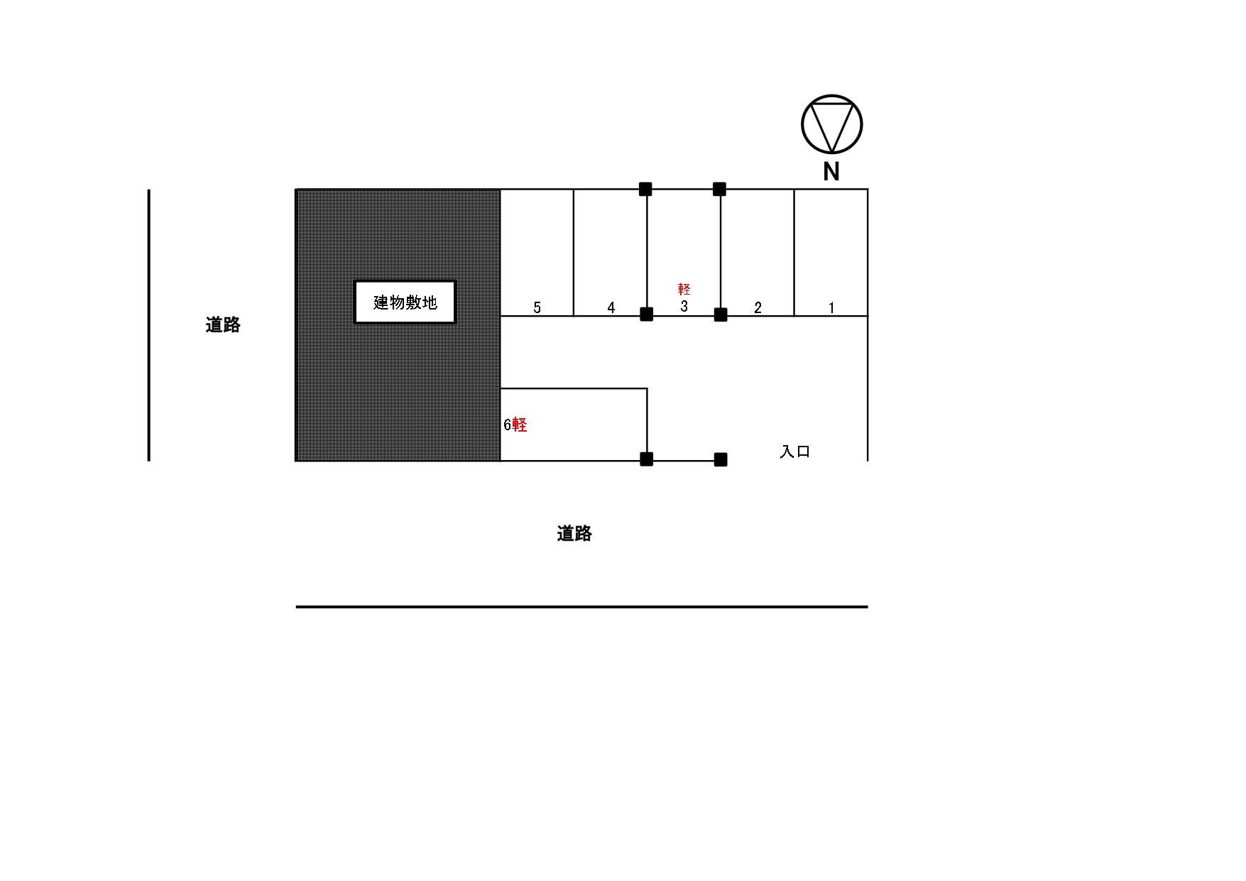 北一の沢・村上駐車場の駐車配置図
