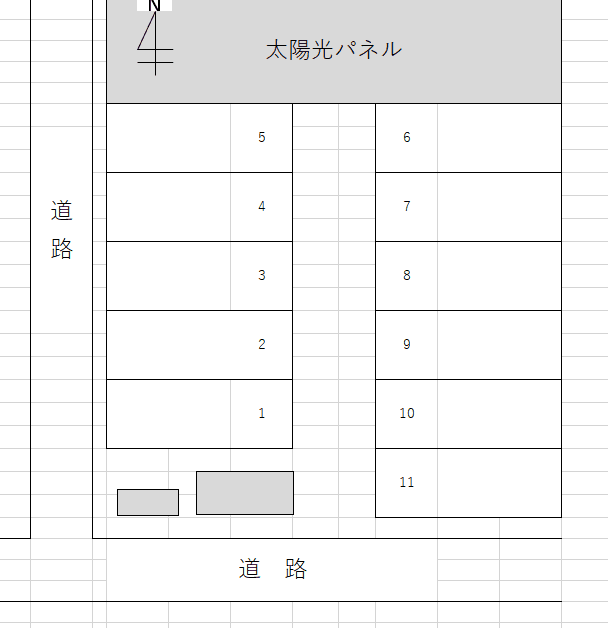 郡駐車場の駐車配置図
