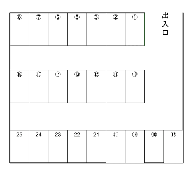 御領パーキングの駐車配置図