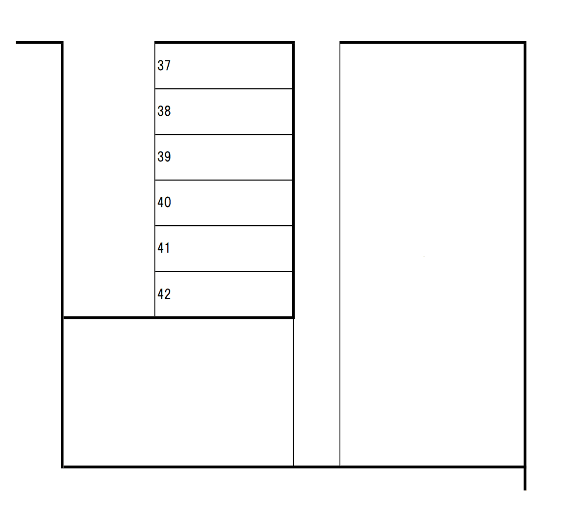五日市ガレージBの駐車配置図