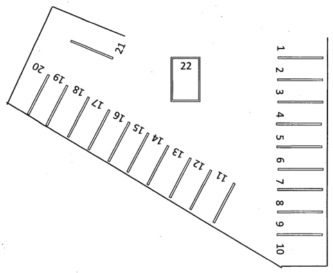 石嶺駐車場の駐車配置図
