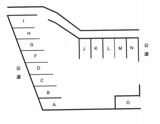 井田町唐機関パーキングの駐車配置図
