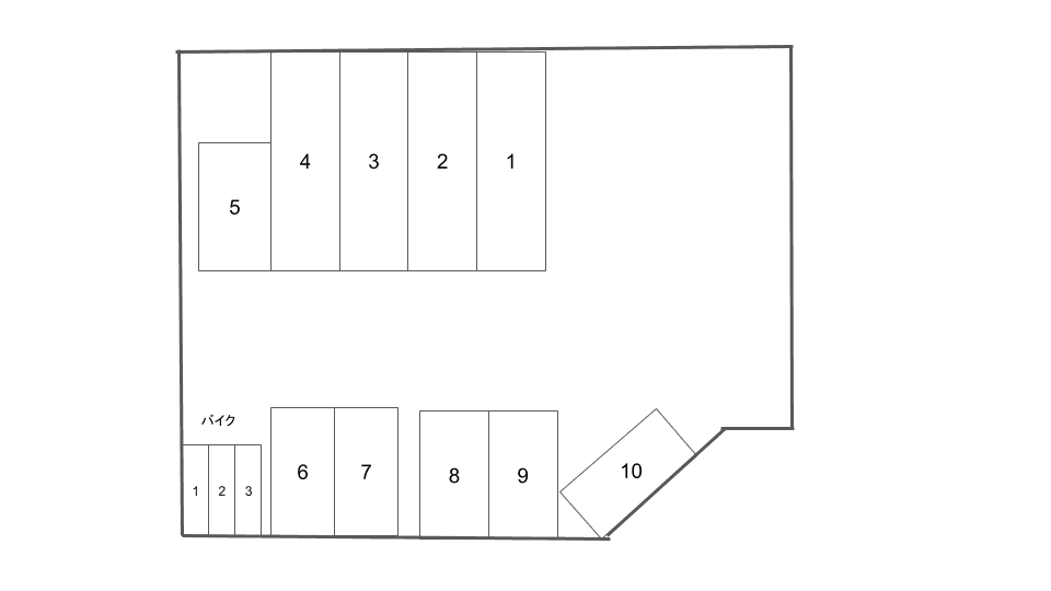 Mマンションの駐車配置図
