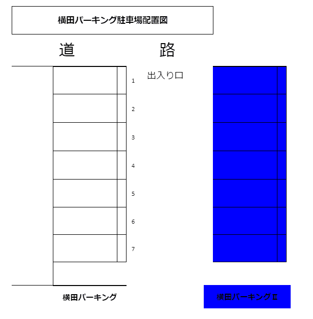 横田パーキングⅠの駐車配置図