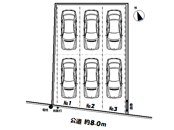 ワイズ・本町 第3駐車場の駐車配置図