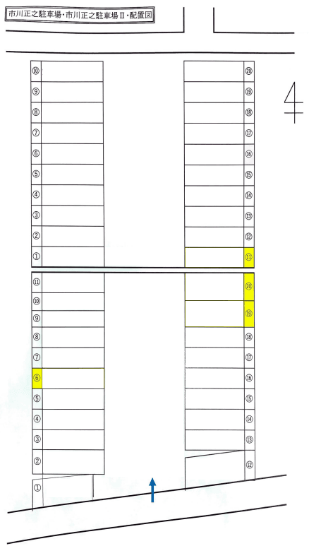 市川正之駐車場の駐車配置図