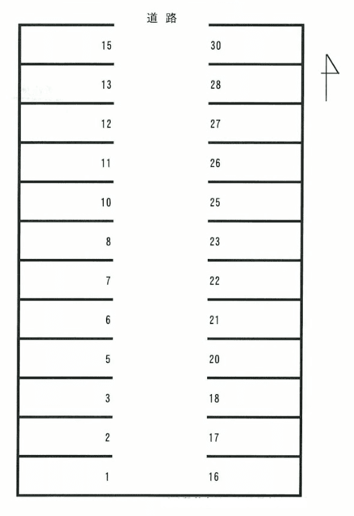 鴻仏目東パーキングの駐車配置図