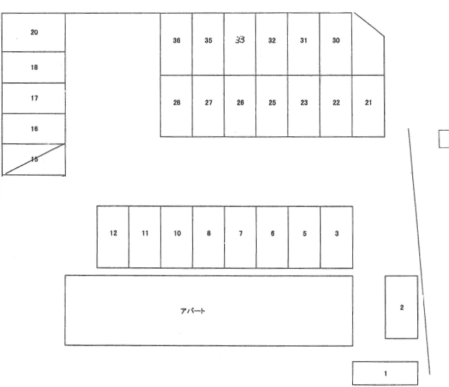 サウスシティ盛岡月極駐車場の駐車配置図