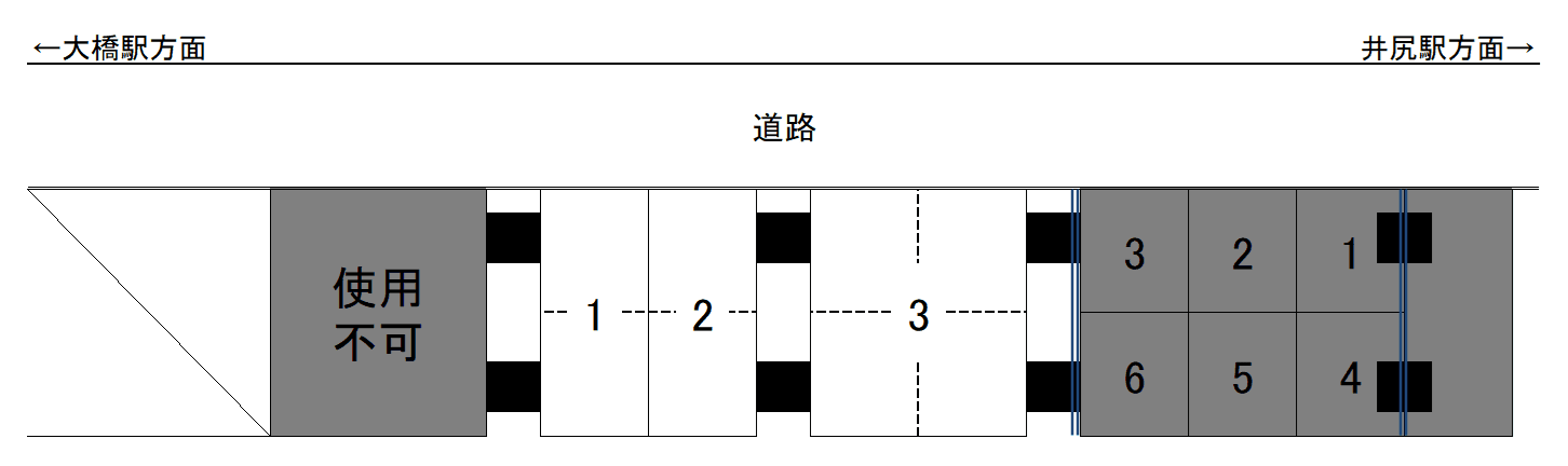 R-16地区駐車場の駐車配置図