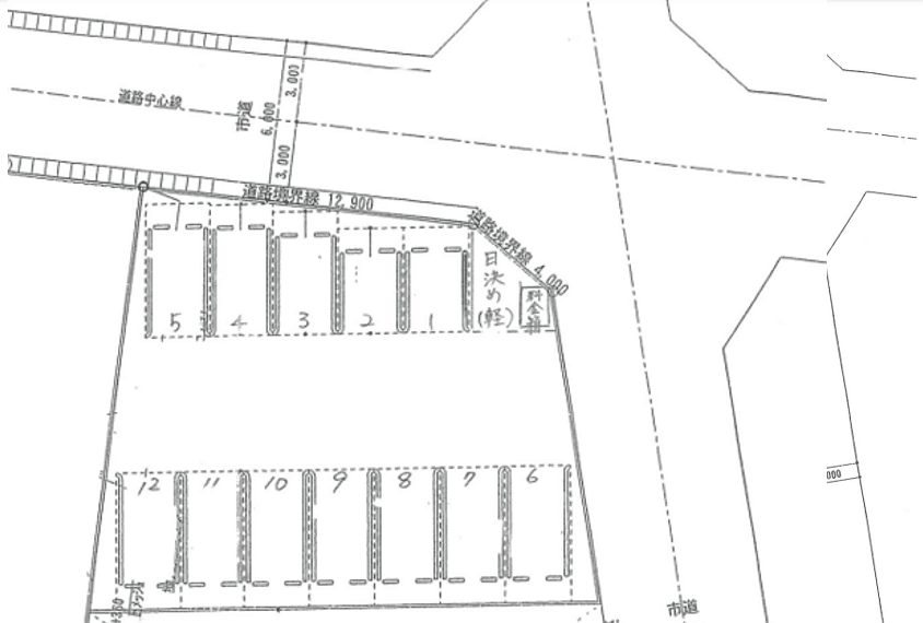 沼上万平町駐車場の駐車配置図