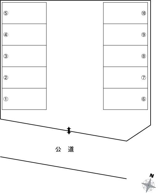 東大道町原田(三浦)駐車場の駐車配置図