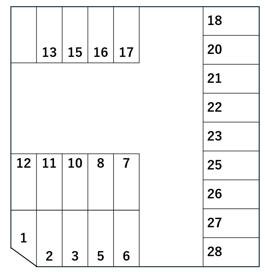 アサダパーキングの駐車配置図