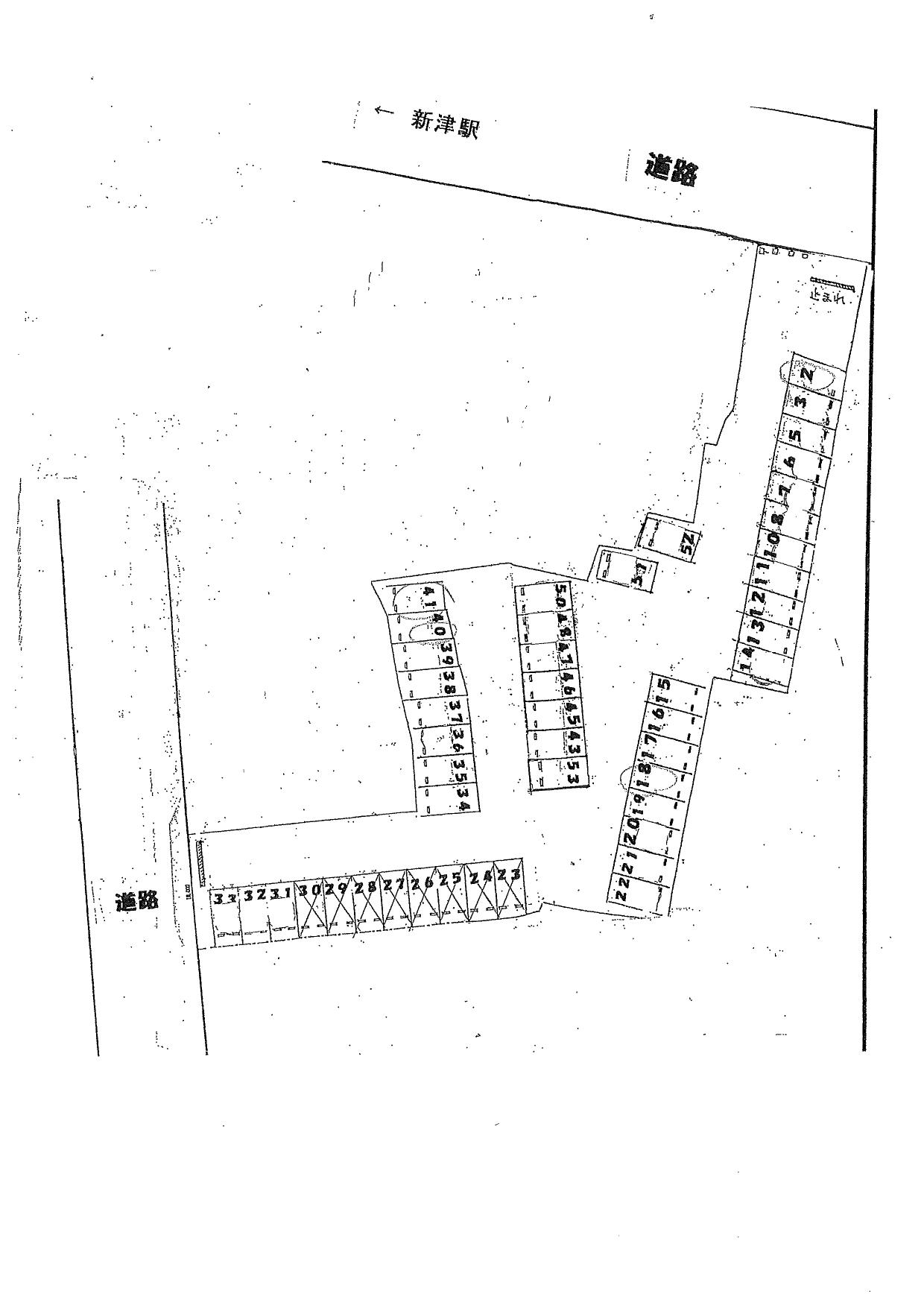 駅前東口月極駐車場の駐車配置図