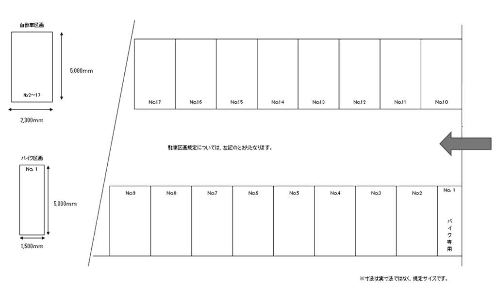 勝又第一駐車場の駐車配置図