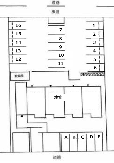 FKコンフィリーヌ駐車場の駐車配置図