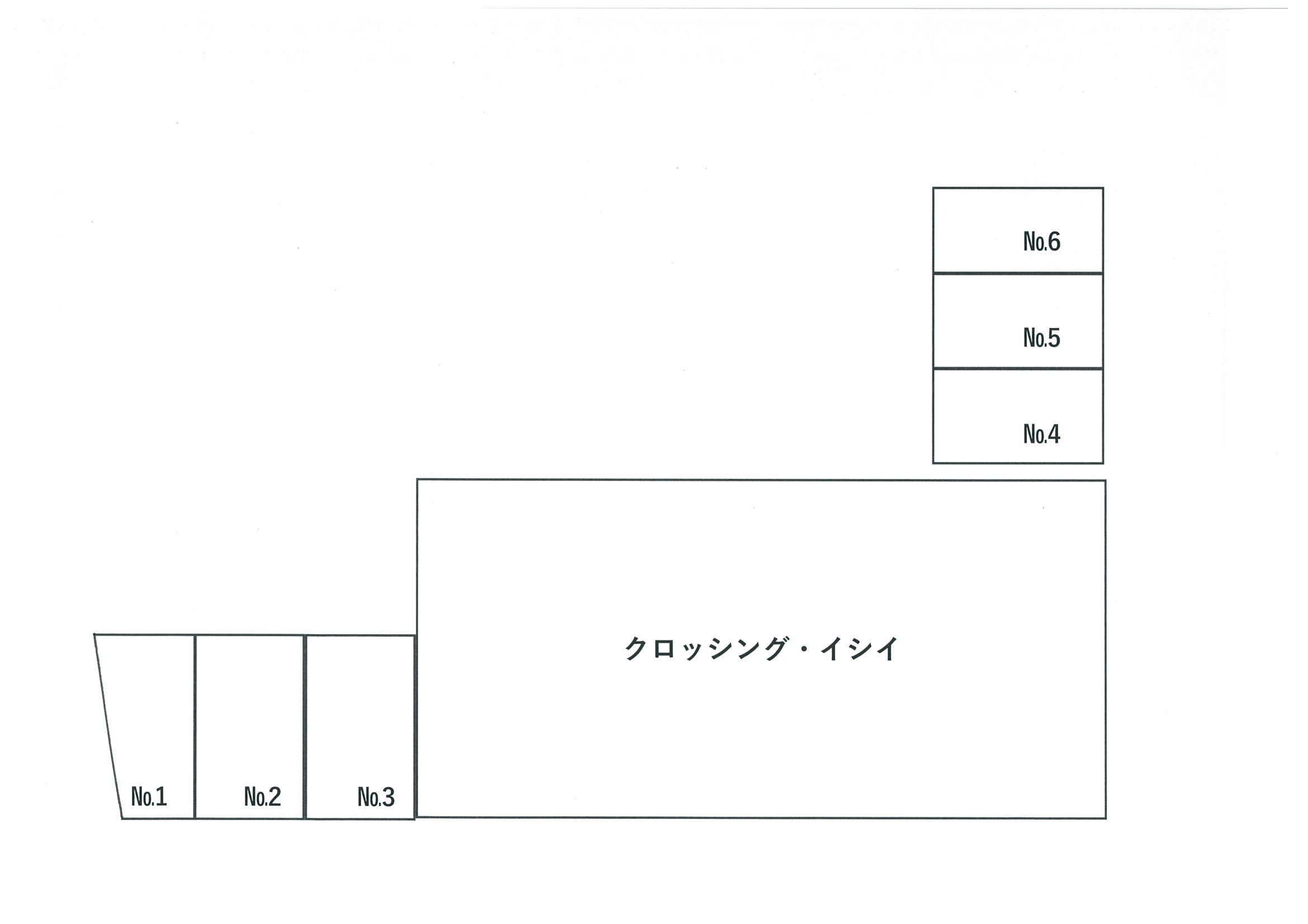 クロッシング・イシイ駐車場の駐車配置図