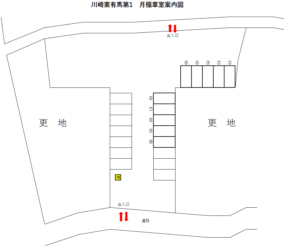 川崎東有馬第1の駐車配置図