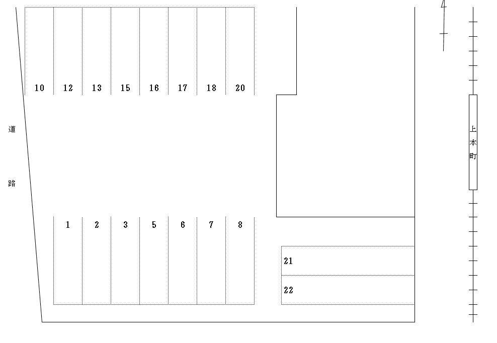 太田口通りパーキングの駐車配置図