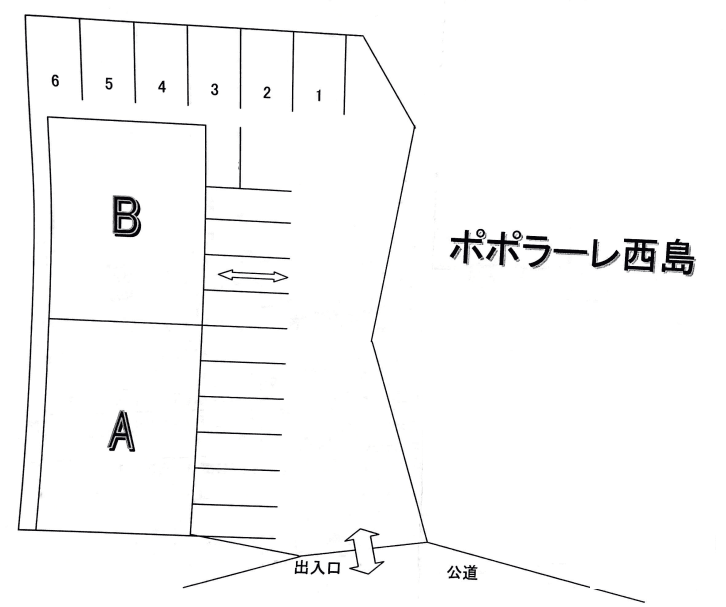 ポポラーレ西島の駐車配置図