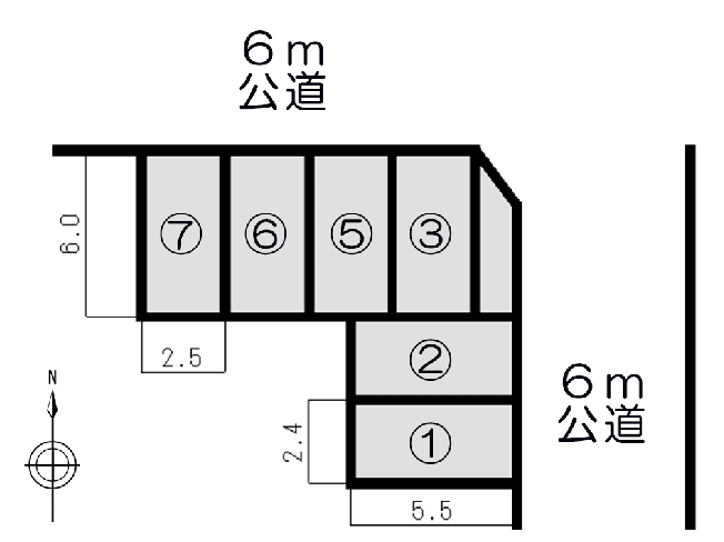 増田駐車場の駐車配置図