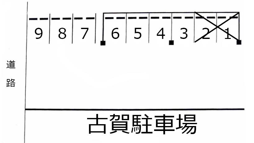 古賀駐車場の駐車配置図