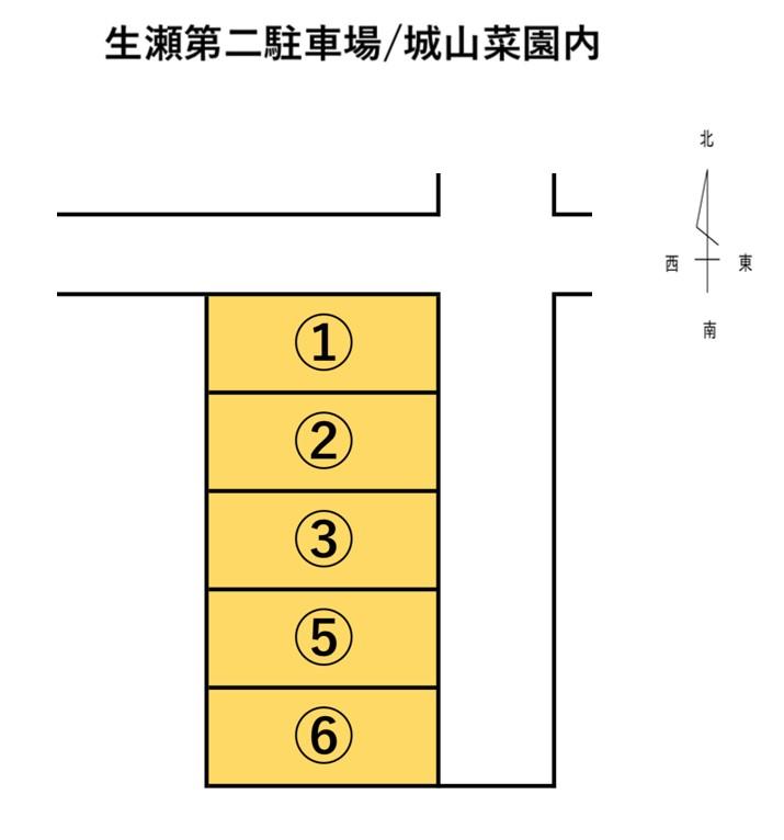 生瀬高台第二駐車場(菜園生瀬内)の駐車配置図