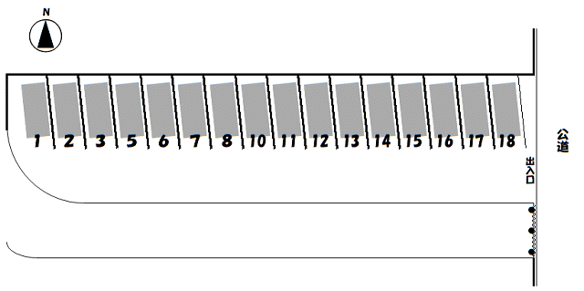 ワイズ・北今 第1駐車場の駐車配置図