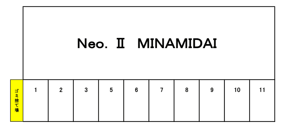 NEO.Ⅱ MINAMIDAIの駐車配置図