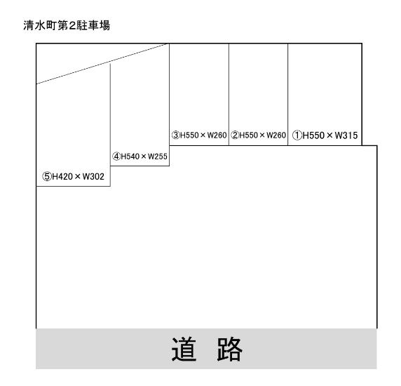 清水町第2駐車場の駐車配置図