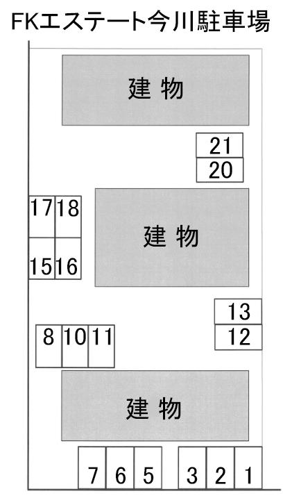 FKエステート今川駐車場の駐車配置図