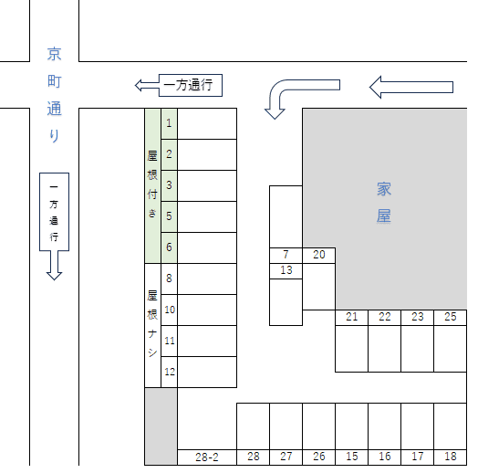森嶋ガレージの駐車配置図
