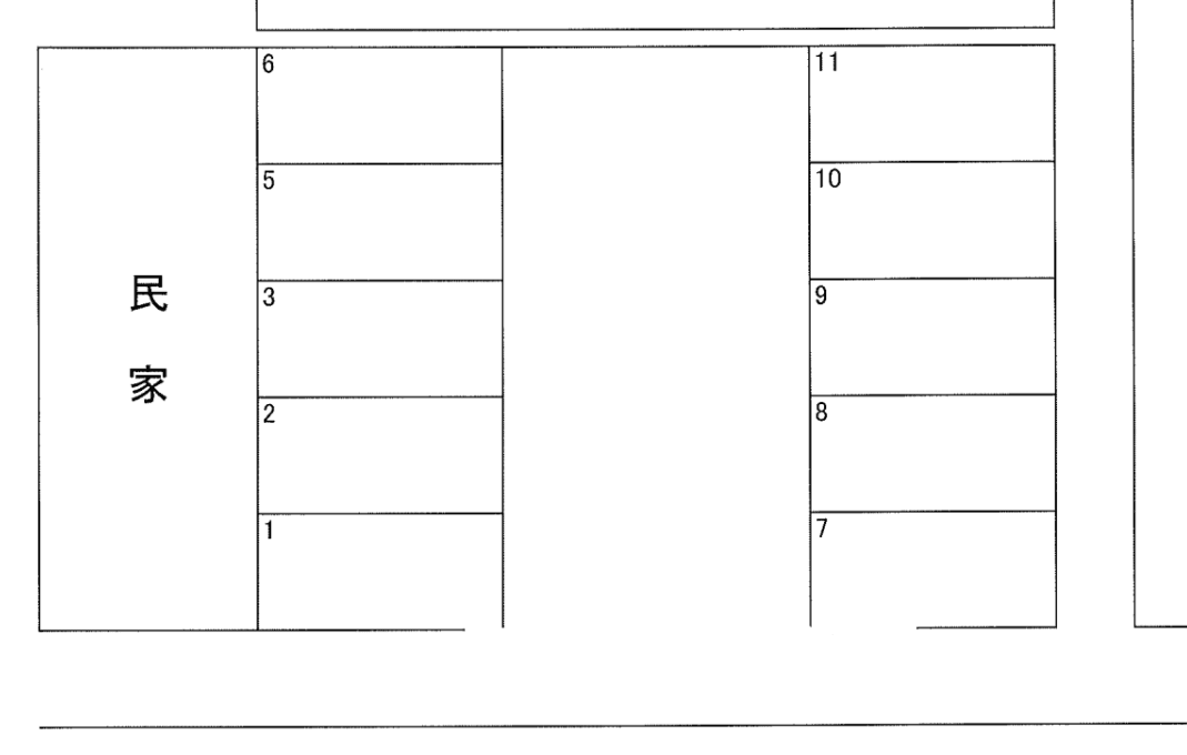 栗原第三駐車場の駐車配置図
