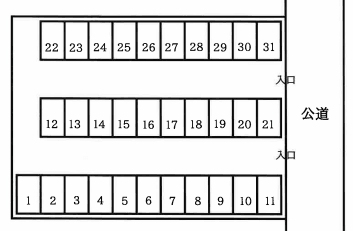 荒川駐車場の駐車配置図