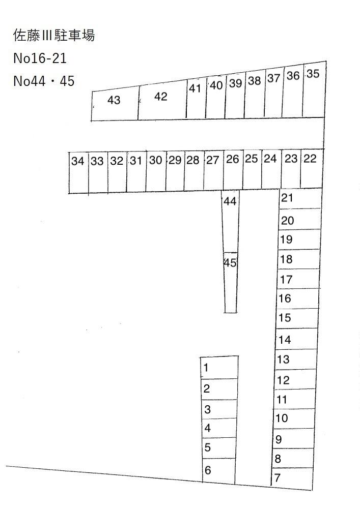 佐藤Ⅲ駐車場の駐車配置図