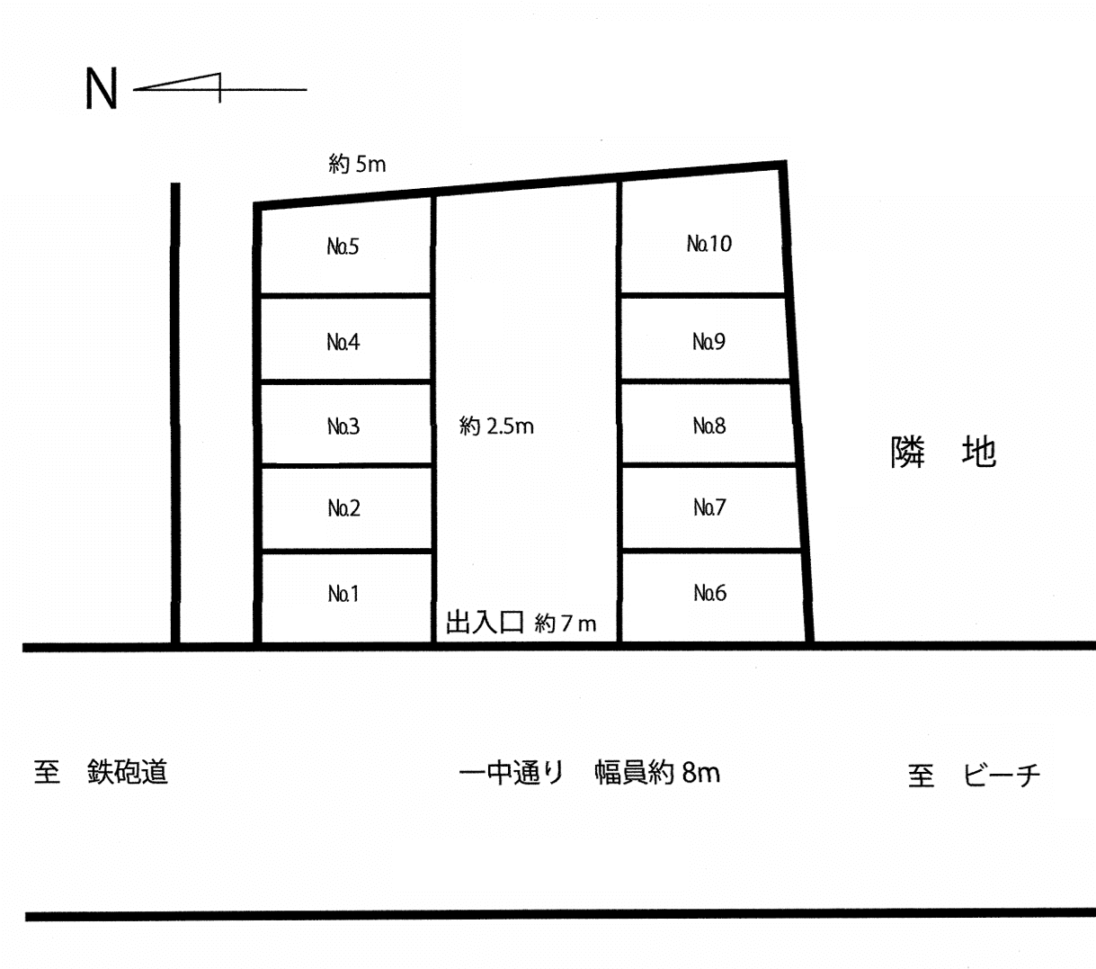 東海岸南5丁目Fパーキングの駐車配置図