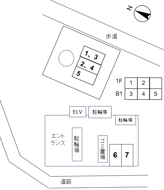 ベリテージ川口並木の駐車配置図