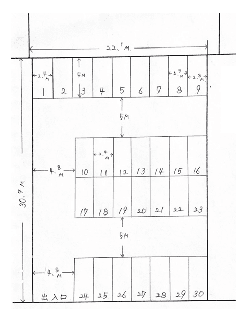 パーキングKOBAYASHIの駐車配置図