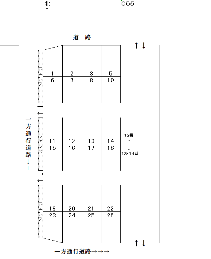 岩倉-55の駐車配置図