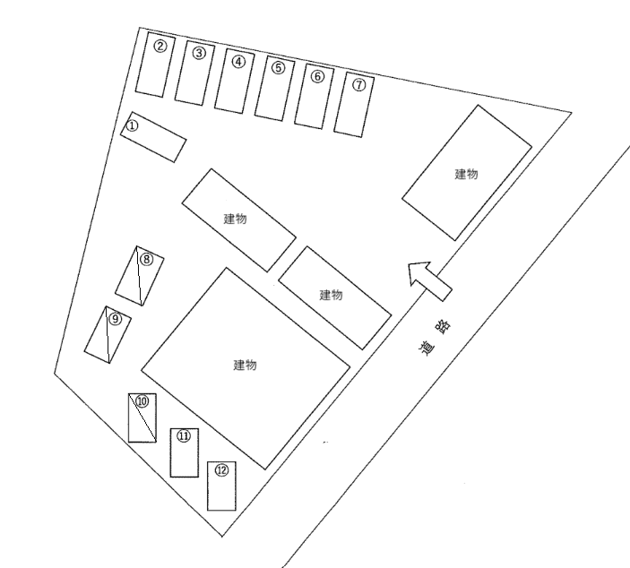 中尾一丁目14番駐車場の駐車配置図