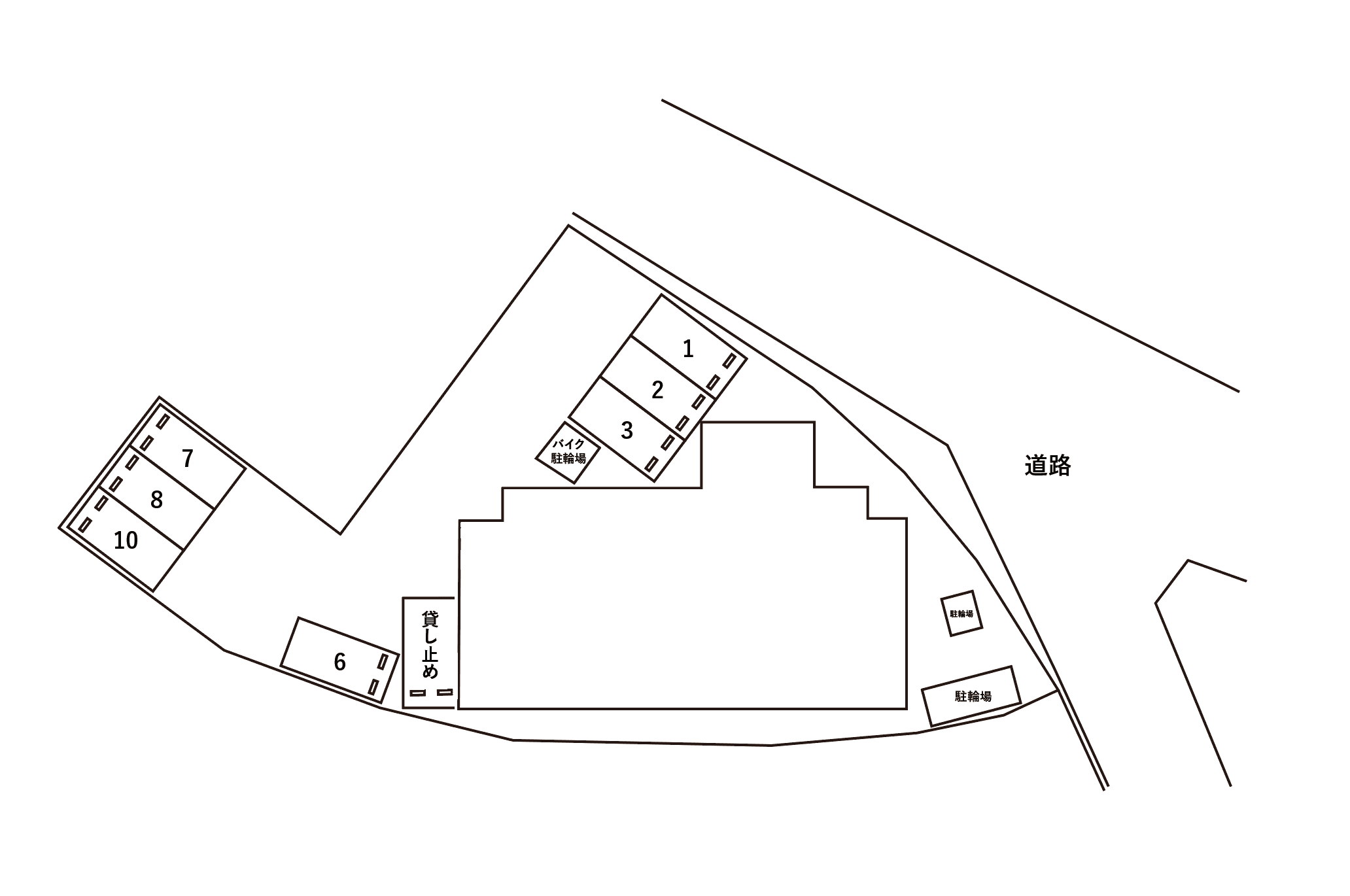 アムールEL・ヨシモトの駐車配置図